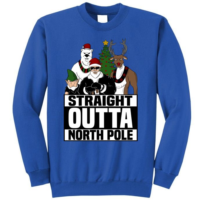 Straight Outta North Pole Christmas Fun Pajama Gift Cool Gift Tall Sweatshirt