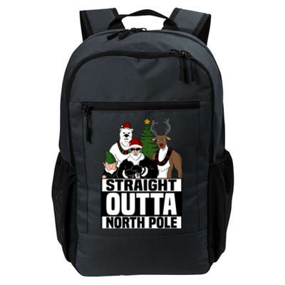 Straight Outta North Pole Christmas Fun Pajama Gift Cool Gift Daily Commute Backpack