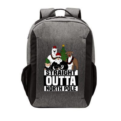 Straight Outta North Pole Christmas Fun Pajama Gift Cool Gift Vector Backpack