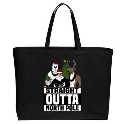 Straight Outta North Pole Christmas Fun Pajama Gift Cool Gift Cotton Canvas Jumbo Tote