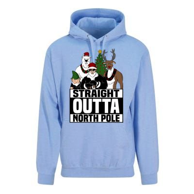 Straight Outta North Pole Christmas Fun Pajama Gift Cool Gift Unisex Surf Hoodie