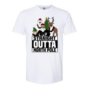 Straight Outta North Pole Christmas Fun Pajama Gift Cool Gift Softstyle® CVC T-Shirt