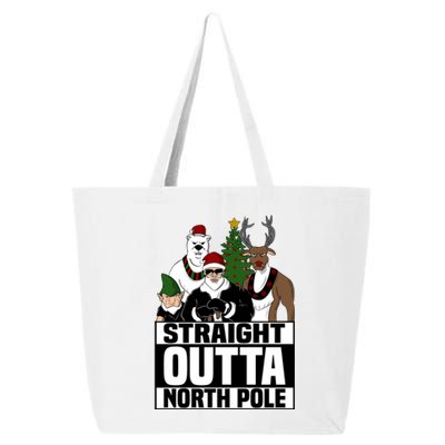 Straight Outta North Pole Christmas Fun Pajama Gift Cool Gift 25L Jumbo Tote