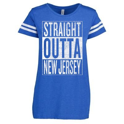 Straight Outta New Jersey Great Travel & Gift Idea Enza Ladies Jersey Football T-Shirt