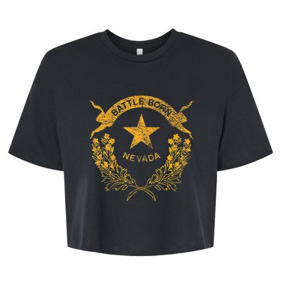 STATE OF NEVADA FLAG LAS VEGAS RENO LAKE TAHOE CARSON Bella+Canvas Jersey Crop Tee