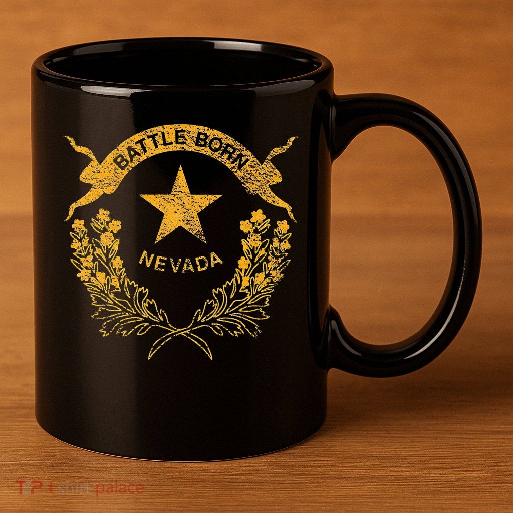 STATE OF NEVADA FLAG LAS VEGAS RENO LAKE TAHOE CARSON 11oz C Handle Ceramic Mug