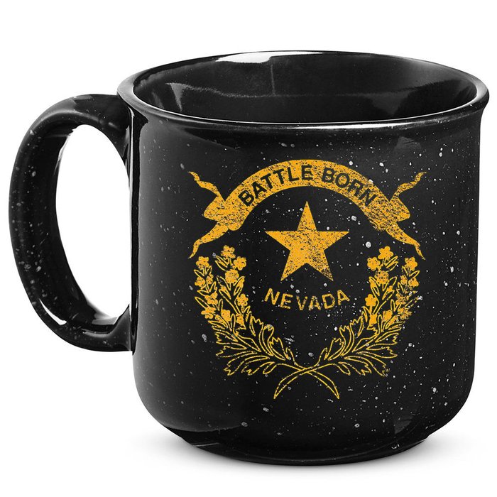 STATE OF NEVADA FLAG LAS VEGAS RENO LAKE TAHOE CARSON 15oz Campfire Ceramic Mug