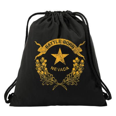 STATE OF NEVADA FLAG LAS VEGAS RENO LAKE TAHOE CARSON Drawstring Bag