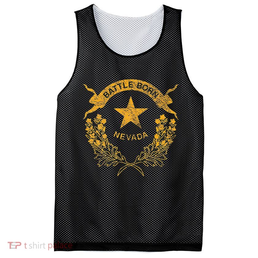 STATE OF NEVADA FLAG LAS VEGAS RENO LAKE TAHOE CARSON Mesh Reversible Basketball Jersey Tank