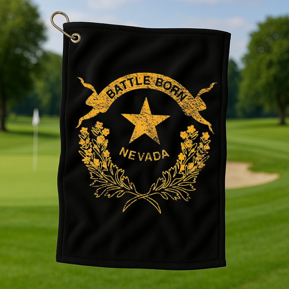 STATE OF NEVADA FLAG LAS VEGAS RENO LAKE TAHOE CARSON Golf Towel