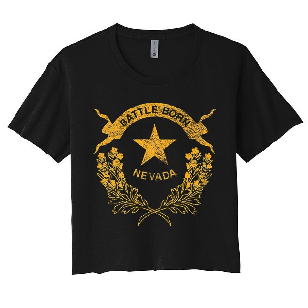 STATE OF NEVADA FLAG LAS VEGAS RENO LAKE TAHOE CARSON Crop Top