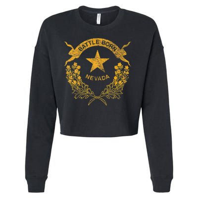 STATE OF NEVADA FLAG LAS VEGAS RENO LAKE TAHOE CARSON Cropped Pullover Crew