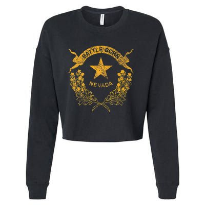 STATE OF NEVADA FLAG LAS VEGAS RENO LAKE TAHOE CARSON Cropped Pullover Crew