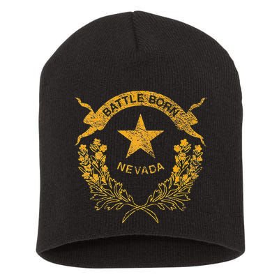 STATE OF NEVADA FLAG LAS VEGAS RENO LAKE TAHOE CARSON Short Acrylic Beanie