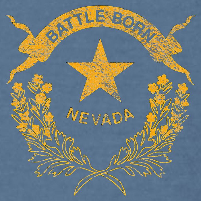 STATE OF NEVADA FLAG LAS VEGAS RENO LAKE TAHOE CARSON Garment-Dyed Sweatshirt