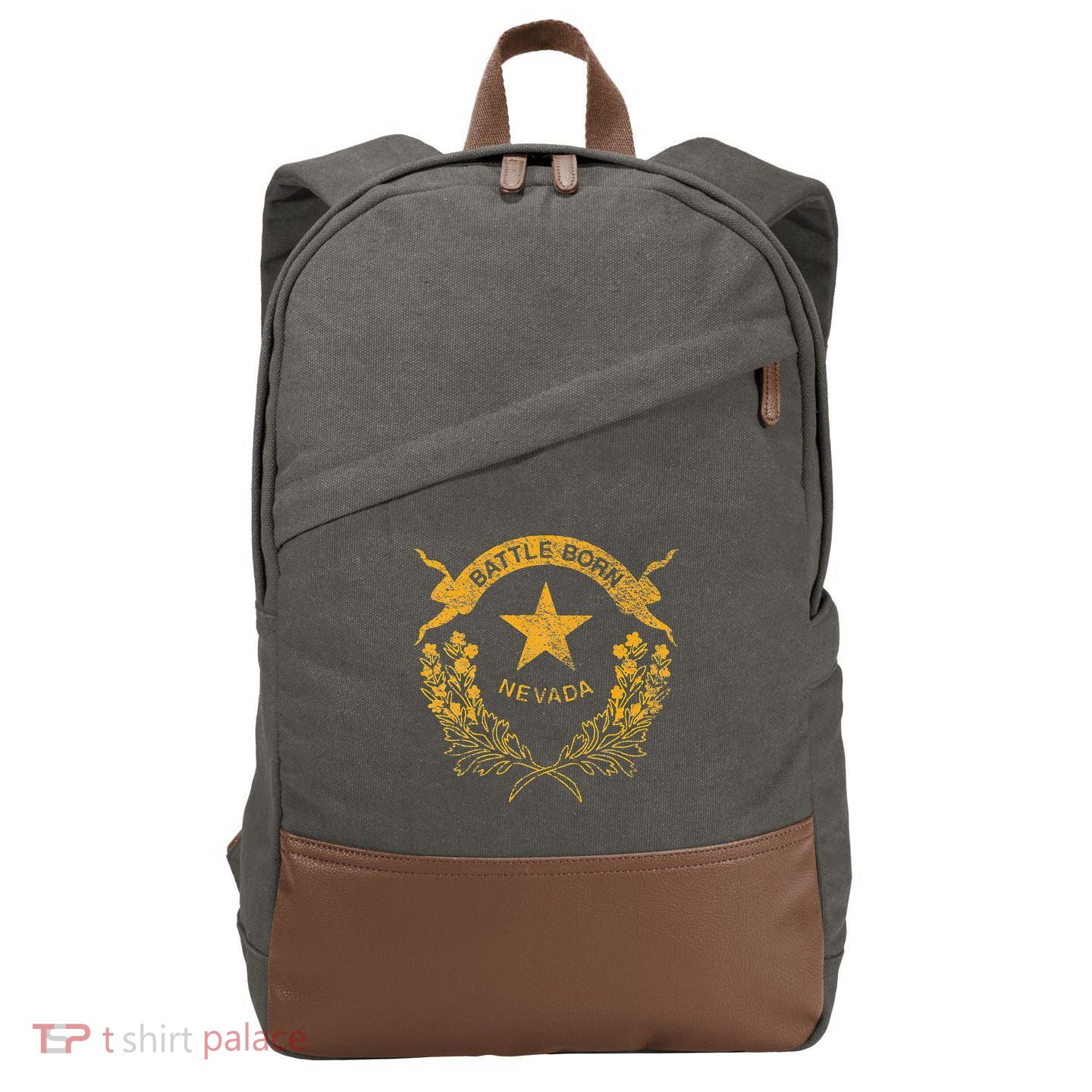 STATE OF NEVADA FLAG LAS VEGAS RENO LAKE TAHOE CARSON Cotton Canvas Backpack