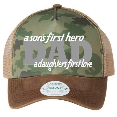 Son's First Hero Daughter's First Love Dad Legacy Tie Dye Trucker Hat