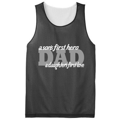 Son's First Hero Daughter's First Love Dad Mesh Reversible Basketball Jersey Tank
