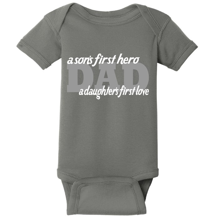 Son's First Hero Daughter's First Love Dad Baby Bodysuit