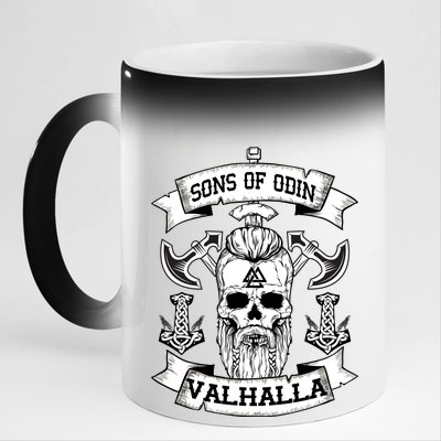 Sons Of Odin Valhalla  11oz Black Color Changing Mug