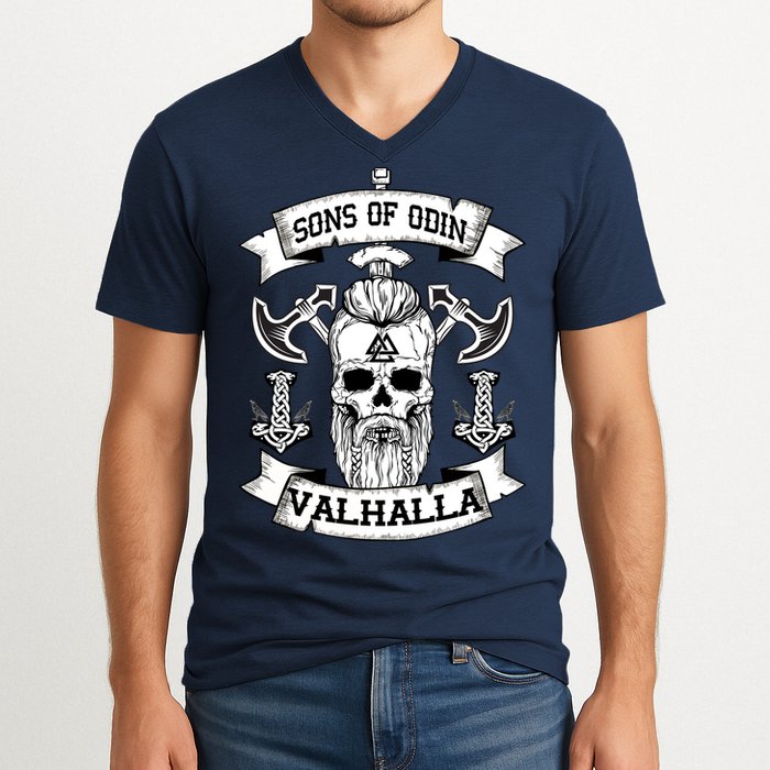 Sons Of Odin Valhalla  V-Neck T-Shirt