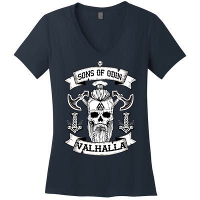 Sons Of Odin Valhalla  Women's V-Neck T-Shirt