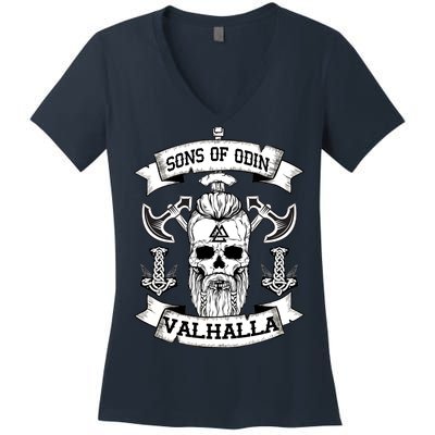 Sons Of Odin Valhalla  Women's V-Neck T-Shirt