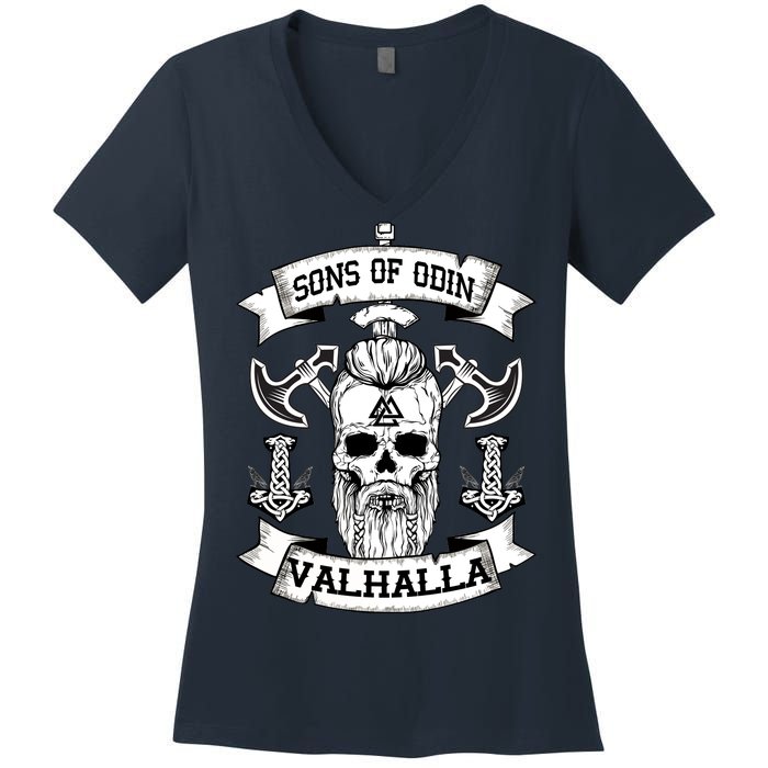 Sons Of Odin Valhalla  Women's V-Neck T-Shirt