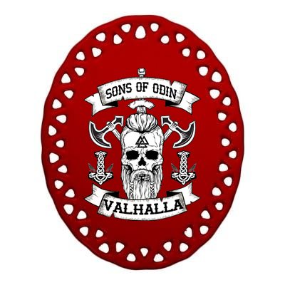 Sons Of Odin Valhalla  Ceramic Oval Ornament