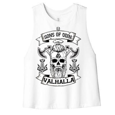 Sons Of Odin Valhalla  Women's Racerback Cropped Tank