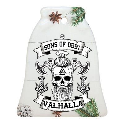 Sons Of Odin Valhalla  Ceramic Bell Ornament