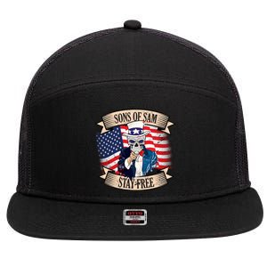 Sons Of Sam Stay Free 7 Panel Mesh Trucker Snapback Hat