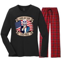 Sons Of Sam Stay Free Women's Long Sleeve Flannel Pajama Set 