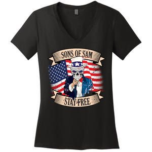 Sons Of Sam Stay Free Women's V-Neck T-Shirt