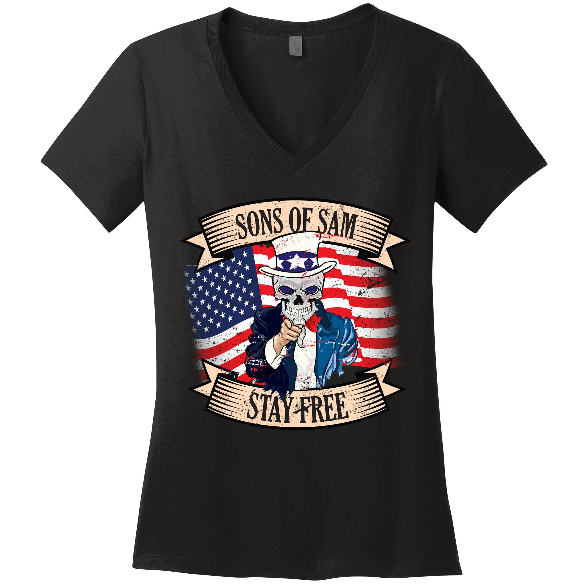 Sons Of Sam Stay Free Women's V-Neck T-Shirt