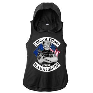 Sons of Trump 2020 MAGA Chapter Ladies PosiCharge Tri-Blend Wicking Draft Hoodie Tank