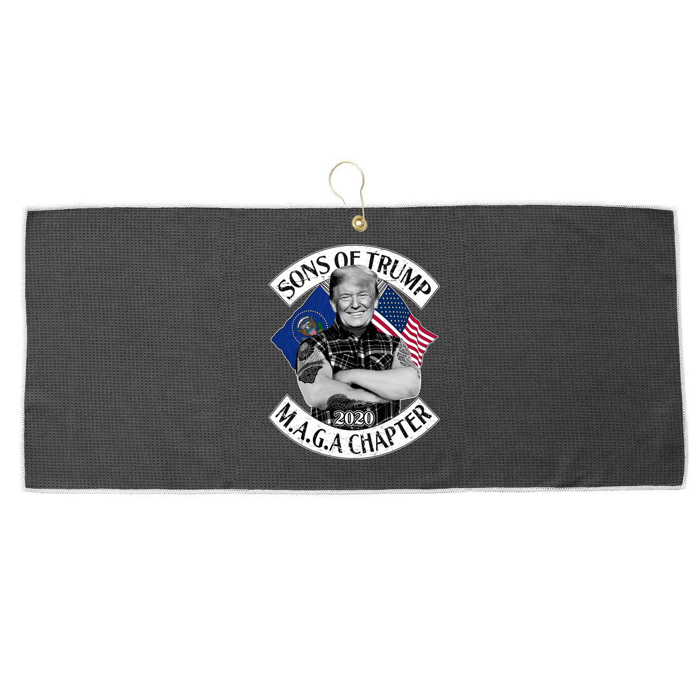 Sons of Trump 2020 MAGA Chapter Large Microfiber Waffle Golf Towel