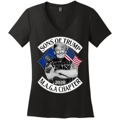 Sons of Trump 2020 MAGA Chapter Women's V-Neck T-Shirt