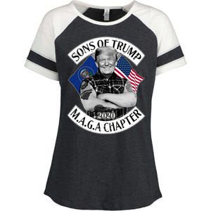 Sons of Trump 2020 MAGA Chapter Enza Ladies Jersey Colorblock Tee