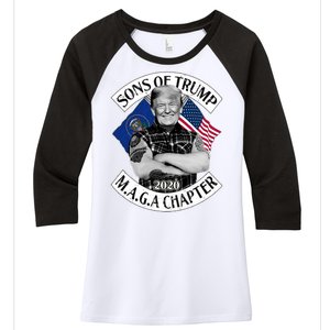 Sons of Trump 2020 MAGA Chapter Women's Tri-Blend 3/4-Sleeve Raglan Shirt