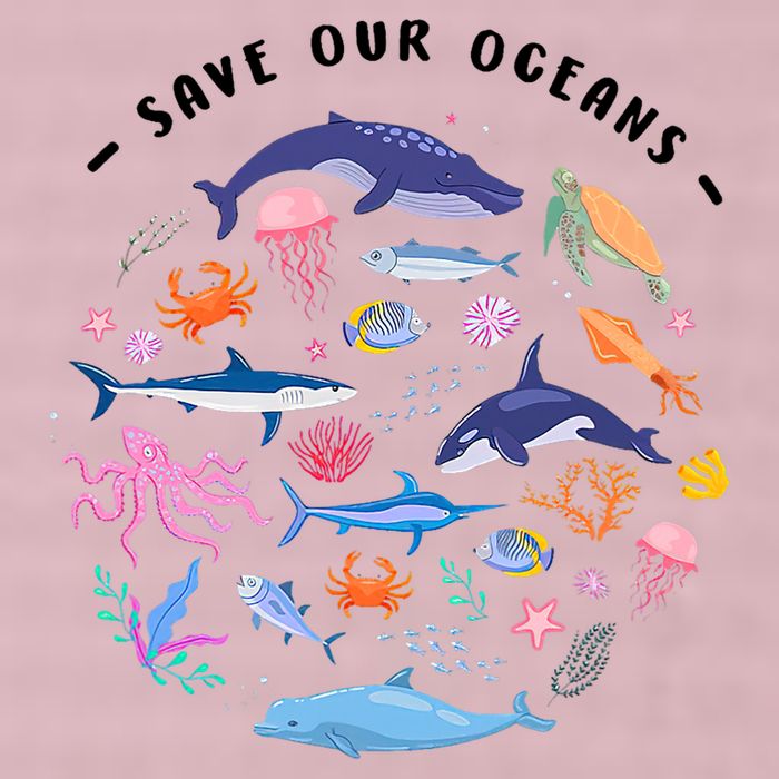 Save Our Oceans Seas, Sea Creatures, Sea Animals Protect 25L Jumbo Tote