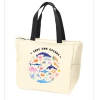 Save Our Oceans Seas, Sea Creatures, Sea Animals Protect Zip Tote Bag