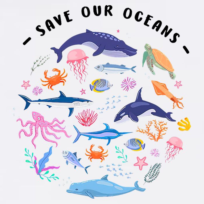 Save Our Oceans Seas, Sea Creatures, Sea Animals Protect Cooling Performance Crew T-Shirt