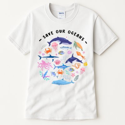 Save Our Oceans Seas, Sea Creatures, Sea Animals Protect Tall T-Shirt