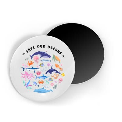 Save Our Oceans Seas, Sea Creatures, Sea Animals Protect Magnet
