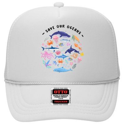 Save Our Oceans Seas, Sea Creatures, Sea Animals Protect Trucker Hat