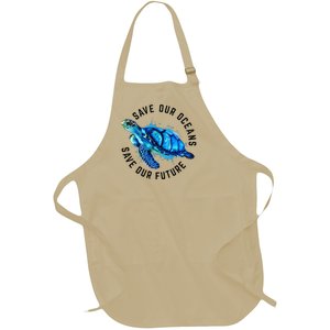 Save Our Oceans Sea Turtle Pro Environment Nature Full-Length Apron With Pockets