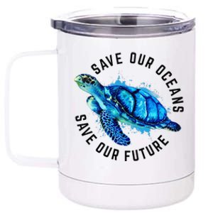 Save Our Oceans Sea Turtle Pro Environment Nature 12 oz Stainless Steel Tumbler Cup