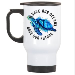 Save Our Oceans Sea Turtle Pro Environment Nature Stainless Steel Travel Mug