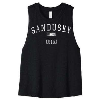 Sandusky Ohio OH Vintage Women's Racerback Cropped Tank